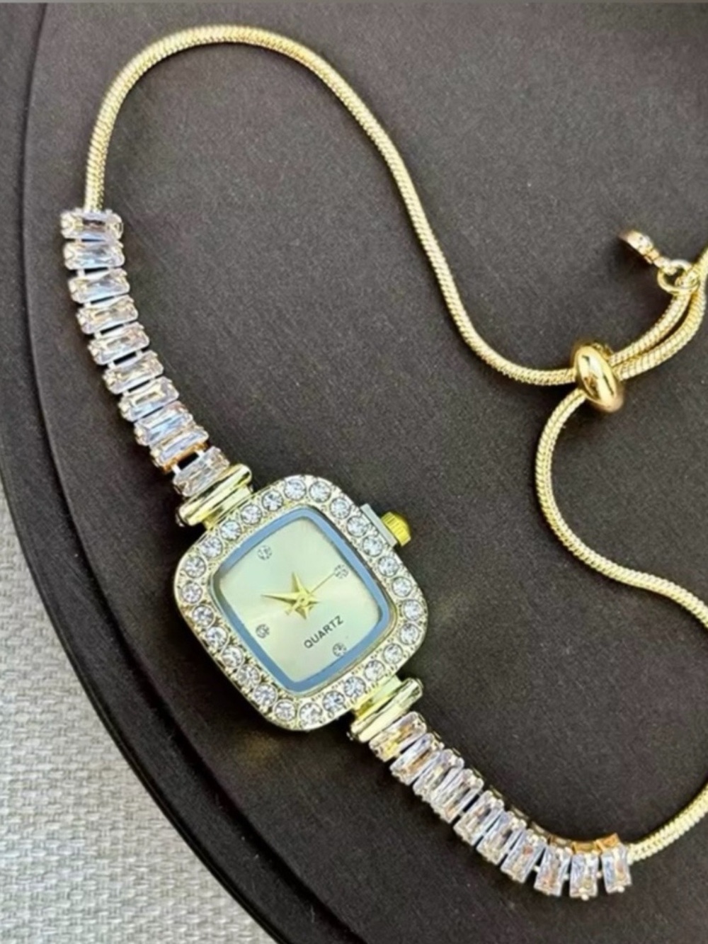 Nordstrom Gold-Tone Crystal Bracelet Quartz Watch